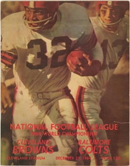 1964 Cleveland Browns Vs. Baltimore Colts World Championship Program